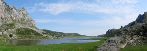 Lago Ercina, Asturias, panorama from South (3D-hh 2013)