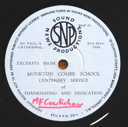 MCS Centenary disc – front label