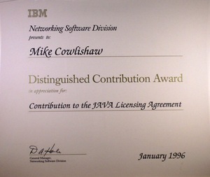 IBM JAVA Distinguished Contribution Award